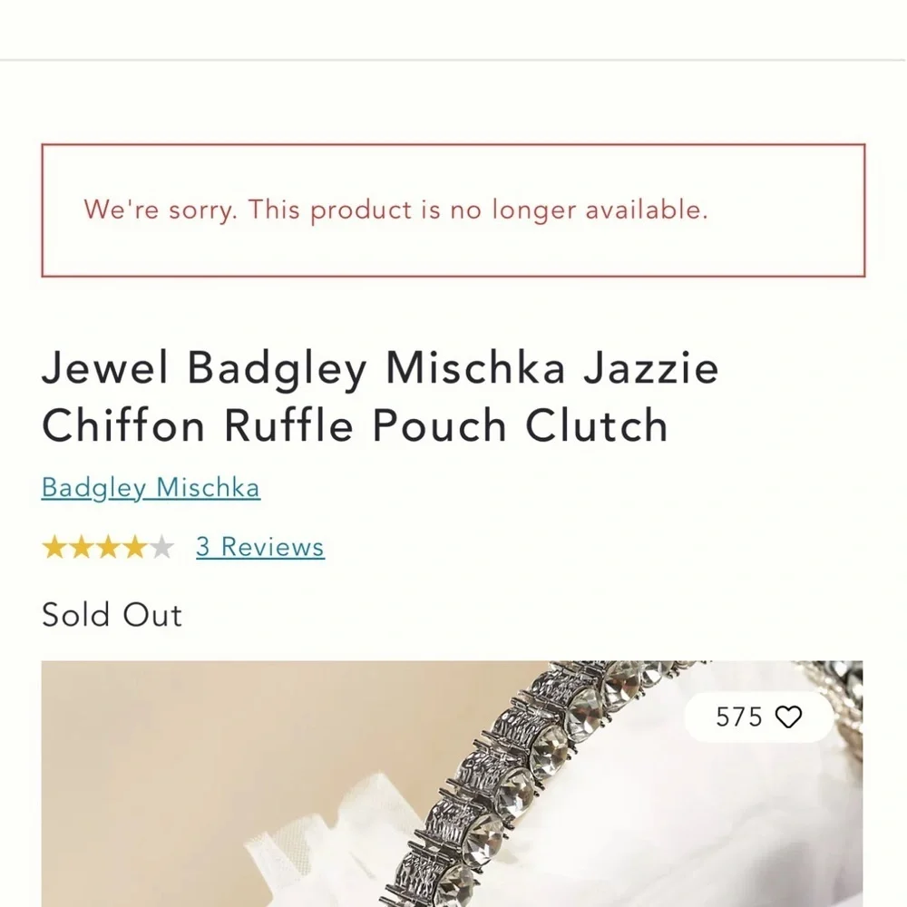 Anthropologie Bagley Mischka jazzie chiffon ruffle pouch clutch